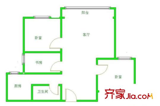 盛庭苑 3室 戶型圖