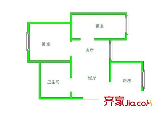 盛庭苑 2室 戶型圖