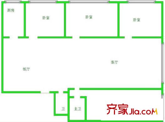 嘉禾路商住樓 4室 戶型圖