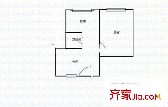 慈庵農(nóng)科委宿舍 2室 戶型圖