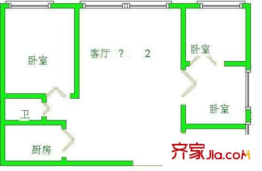 宏業(yè)大廈 3室 戶型圖