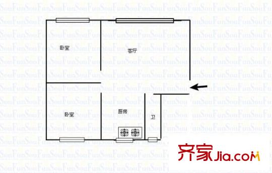 貴信花園 2室 戶型圖
