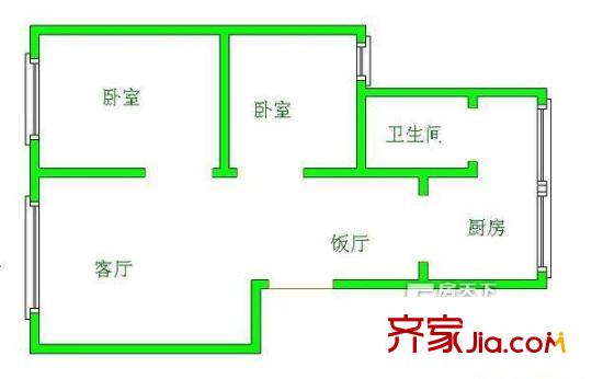 陽光家園戶型圖戶型圖4 2室2廳1衛(wèi)1廚