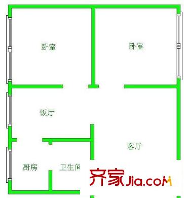 永紅小區(qū) 2室 戶型圖