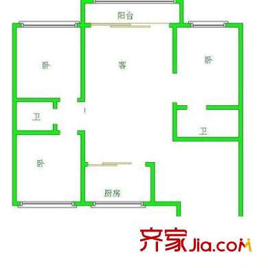 再生資源大廈 3室 戶型圖