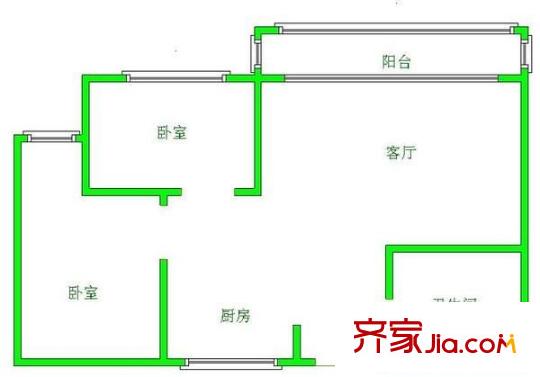 再生資源大廈 2室 戶型圖
