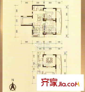 御景天下戶型圖B1復(fù)戶型 5室2廳3衛(wèi)1廚