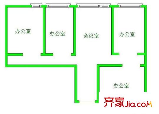 凱賓斯基大廈 1室 戶型圖