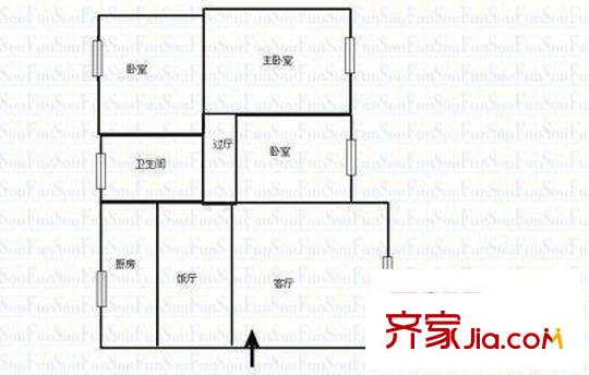 君子巷小區(qū) 3室 戶型圖