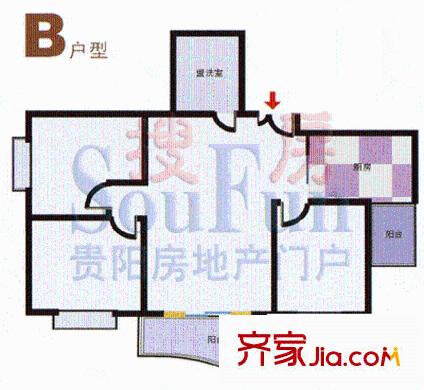 盛庭苑戶型圖3室1廳1衛(wèi)1廚
