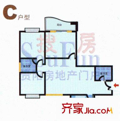 盛庭苑戶型圖3室1廳1衛(wèi)1廚