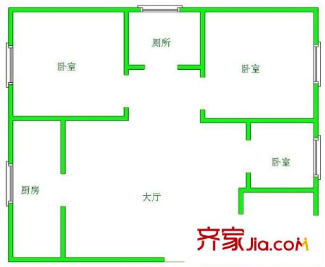 盛庭苑 3室 戶型圖