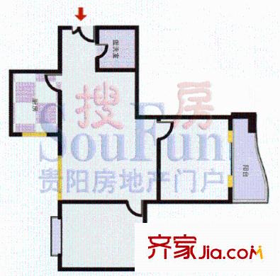 盛庭苑戶型圖2室1廳1衛(wèi)1廚