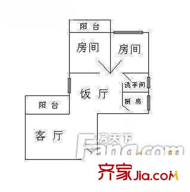 市政府宿舍戶型圖1291705450957_000 2室2廳1衛(wèi)1廚