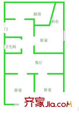 市政府宿舍戶型圖1295924963921 3室1廳1衛(wèi)1廚