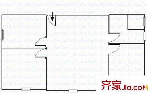 嘉禾路商住樓 5室 戶型圖
