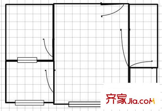 嘉禾路商住樓 2室 戶型圖