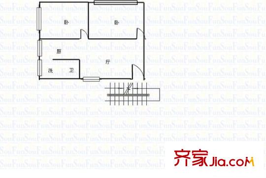 鴻源居 2室 戶型圖