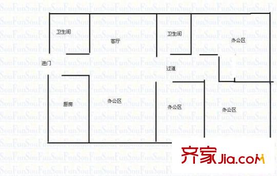 鴻靈紐約大廈 3室 戶型圖