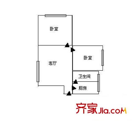 宅吉后花園 2室 戶型圖