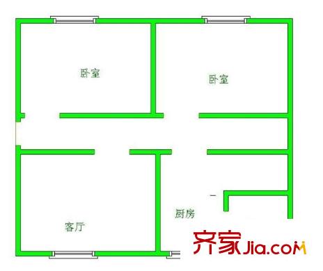 宅吉后花園 2室 戶型圖