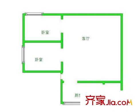 宅吉后花園 2室 戶型圖