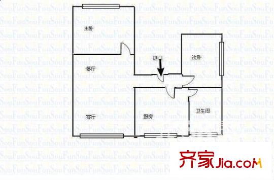 小河區(qū)科技綜合樓 2室 戶型圖