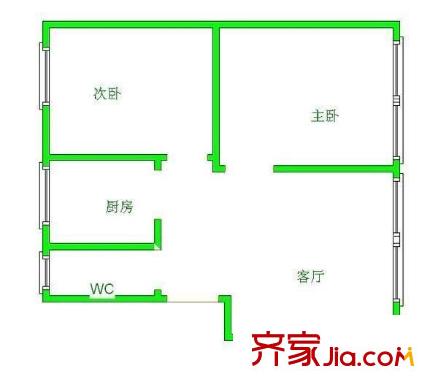 貴信花園 2室 戶型圖