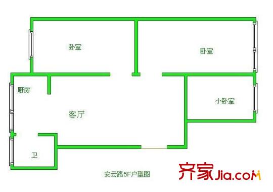 工商局宿舍 3室 戶型圖