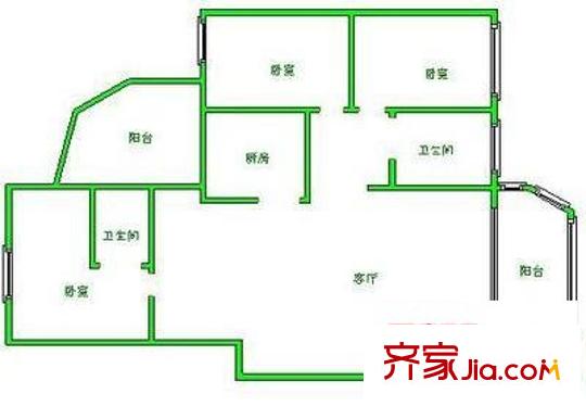 峰景時代 3室 戶型圖