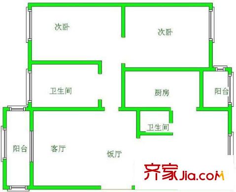 峰景時代 3室 戶型圖