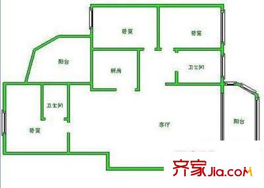 峰景時代 3室 戶型圖