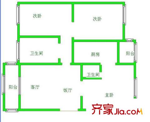 峰景時代 3室 戶型圖