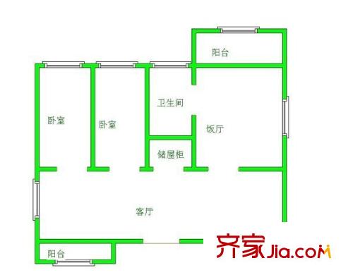 永紅小區(qū) 2室 戶型圖