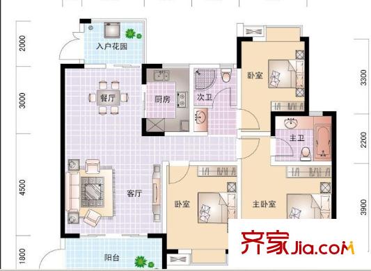 金陽世紀(jì)美食城 3室 戶型圖