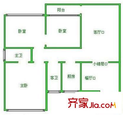 宏泰世家 3室 戶型圖