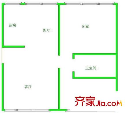 衛(wèi)校宿舍 2室 戶型圖