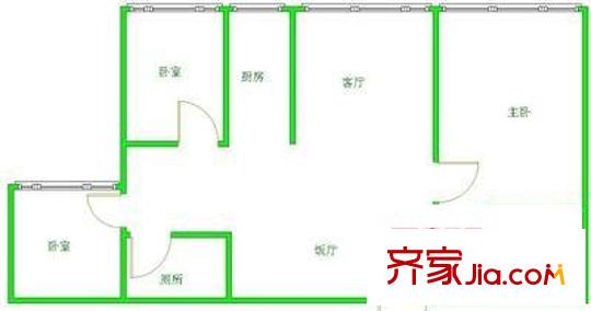 女人大世界 3室 戶型圖