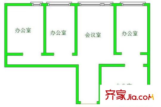 凱賓斯基大廈 1室 戶型圖