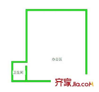 華億大廈住宅 1室 戶型圖