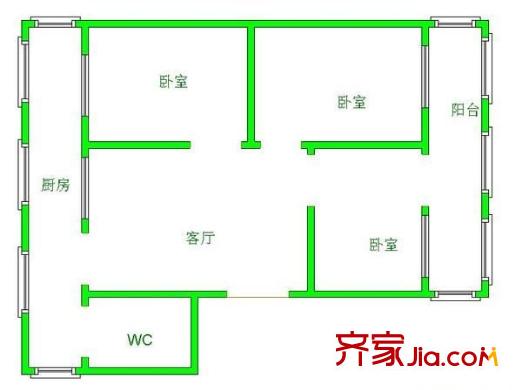紅盾新寓 3室 戶型圖