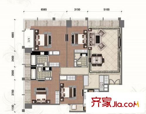 富力中心 戶型圖 5