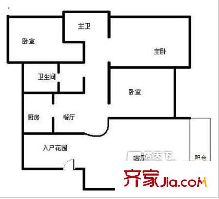 寶安花園 3室 戶型圖