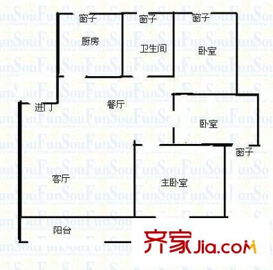寶安花園 4室 戶型圖