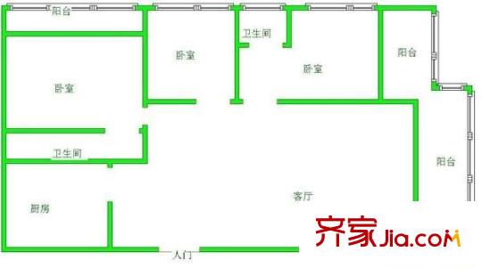 東方明珠 3室 戶型圖