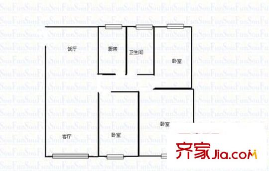 營(yíng)盤(pán)新苑 3室 戶(hù)型圖