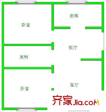 工貿(mào)中心商住樓戶型圖1316159646571 2室2廳1衛(wèi)1廚