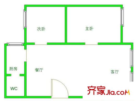 翡翠苑 2室 戶型圖
