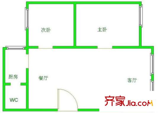 翡翠苑 2室 戶型圖