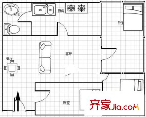 宅吉后花園 3室 戶型圖